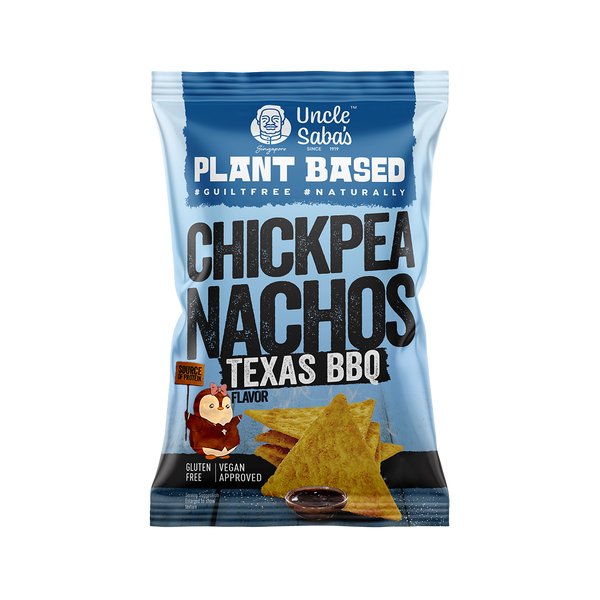 شيبس ناتشو نباتي وخالي من الجلوتين  بالحمص باربيكيو 80 جم