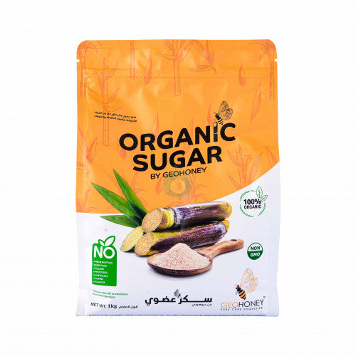 سكر قصب عضوي فاخر جيو هوني - 1كجم