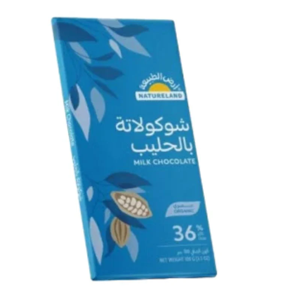 شوكولاتة بالحليب العضوي ارض الطبيعة  100 جم
