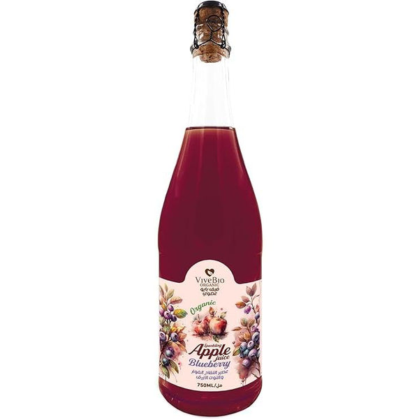 عصير التفاح والتوت الازرق فوار العضوي من فيف بيو، 750 مل
