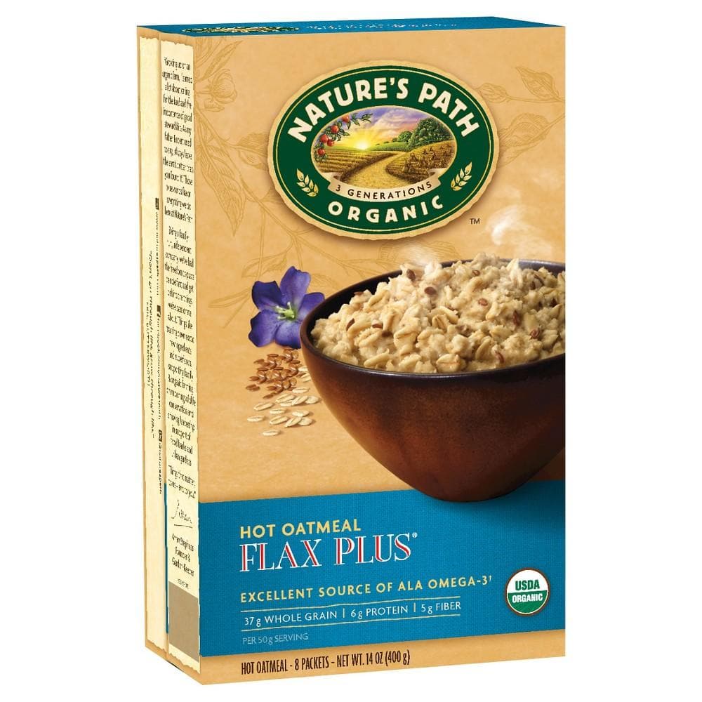 ناتور باث اكياس الشوفان ببذر الكتان العضوية Nature's Path Flax Plus Hot Oatmeal 8 Packets-الغذاء الحيوي