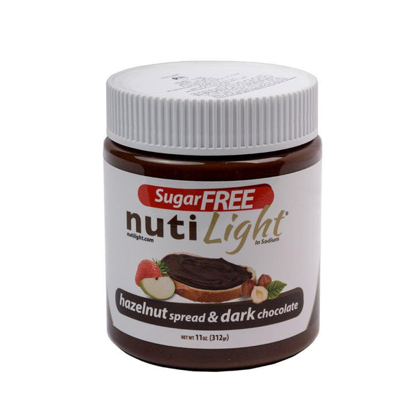 نوتي لايت زبدة البندق والشوكلاته الداكنه الخالية من السكر المضاف Nuti Light Hazelnut Spread & Dark Chocolate 312 g-الغذاء الحيوي