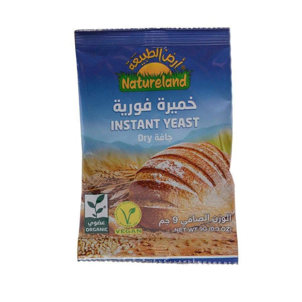 ارض الطبيعة خميرة فورية جافة عضوية Natureland instant yeast Dry 9 g-الغذاء الحيوي