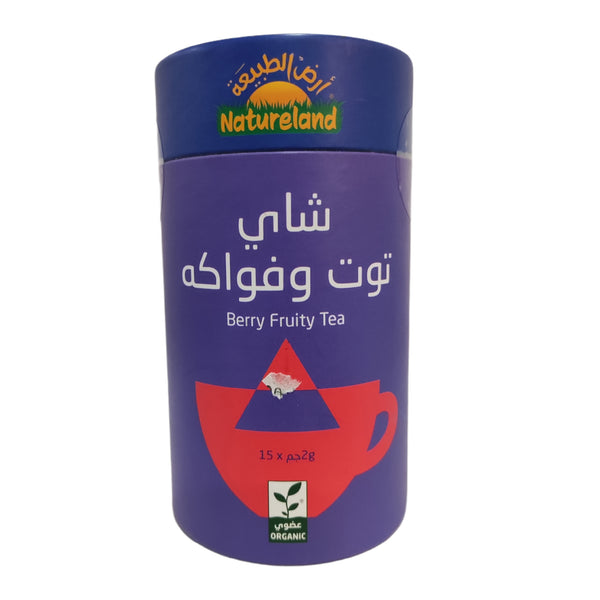 شاي توت و فواكه العضوي خالي من الجلوتين من أرض الطبيعة
