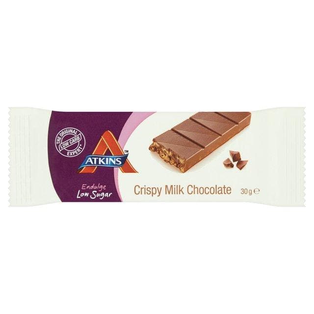 اتكنز لوح مقرمش بشوكلات الحليب Atkins Crisp Milk Chocolate Bar 30 g-الغذاء الحيوي
