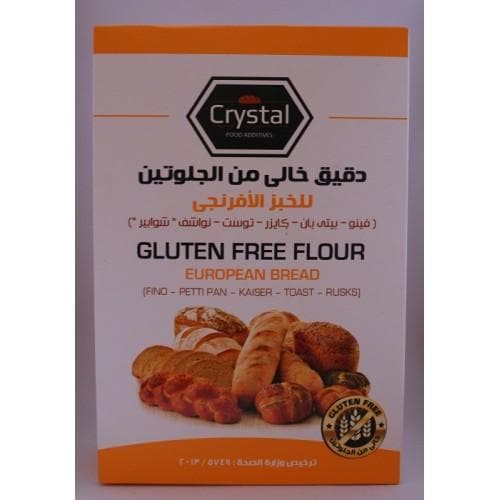 كرستال دقيق للخبز الافرنجي خالي من الجلوتين Crystal gluten free for flour European bread 1 KG-الغذاء الحيوي
