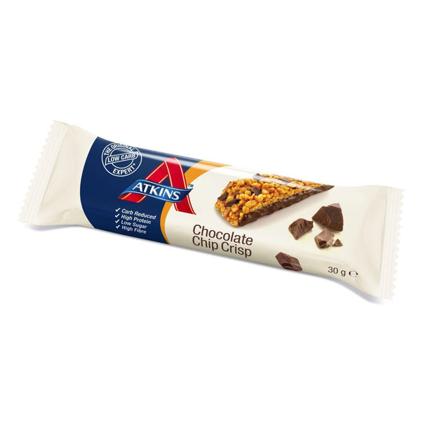 اتكنز لوح بقطع الشوكلاته Atkins Chocolate Chip Crisp Bar 30 g-الغذاء الحيوي