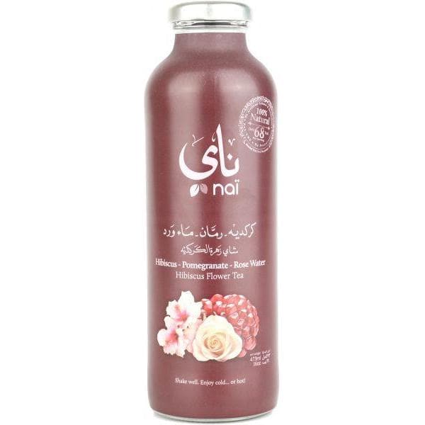 ناي شاي زهرة الكركرديه Nai hibiscus pomegranate rose water flower tea 473 ml-الغذاء الحيوي