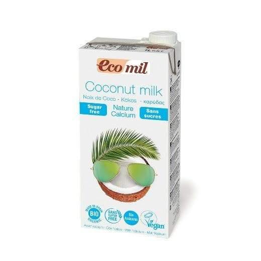 ايكوميل حليب جوز الهند بالكالسيوم العضوي Ecomil Coconut Milk Calcium Sugars Free 1 Ltr-الغذاء الحيوي